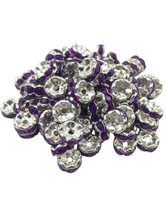 Mini Perles rondelle strass 5mm intercalaire argenté brillant