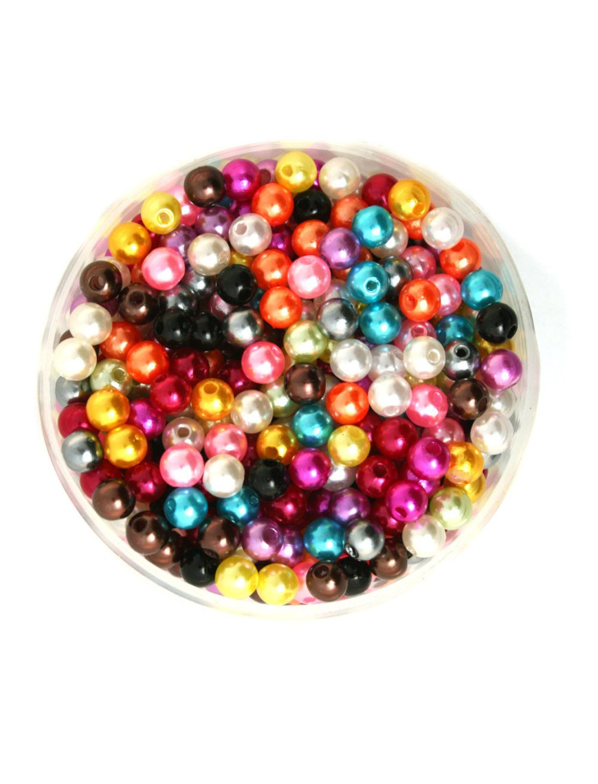 Lot De 50 Perles En Acrylique Transparent AB, 6mm - Trou De 1.4mm - NEUVES - Pour Création De Bijoux