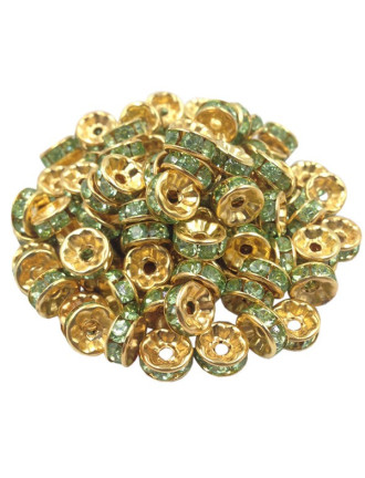 Lot De 20 Perles Rondelles Strass Argenté 8mm - Couleurs Mélangées - Marque SAVMER - Neuf