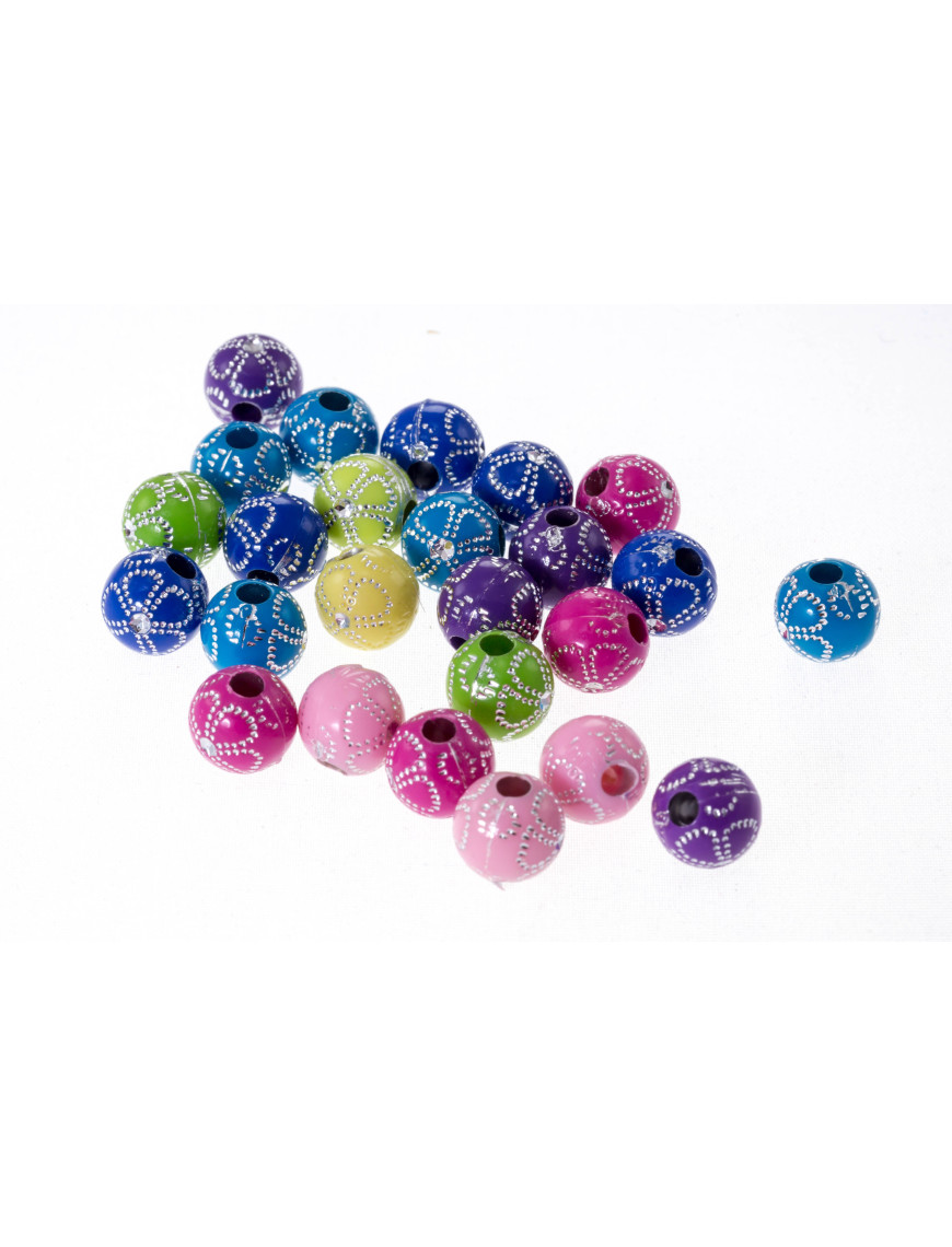 7 Paires De Boucles D'oreilles Cercles Fleurs - Perles Acryliques Colorées, Boucles En Or - Pour Création Bijoux DIY