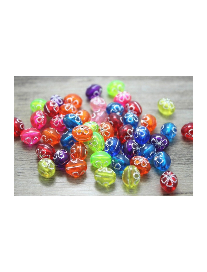 Lot De 50 Perles En Acrylique Bleu-gris Mat 16x7 Mm, Style Olive Double Pyramide