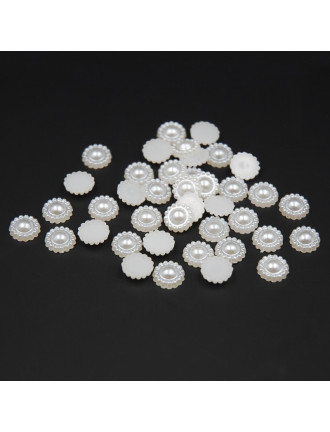 10 perles demi ronde dorées 8 mm à coller pour scrapbooking, brads
