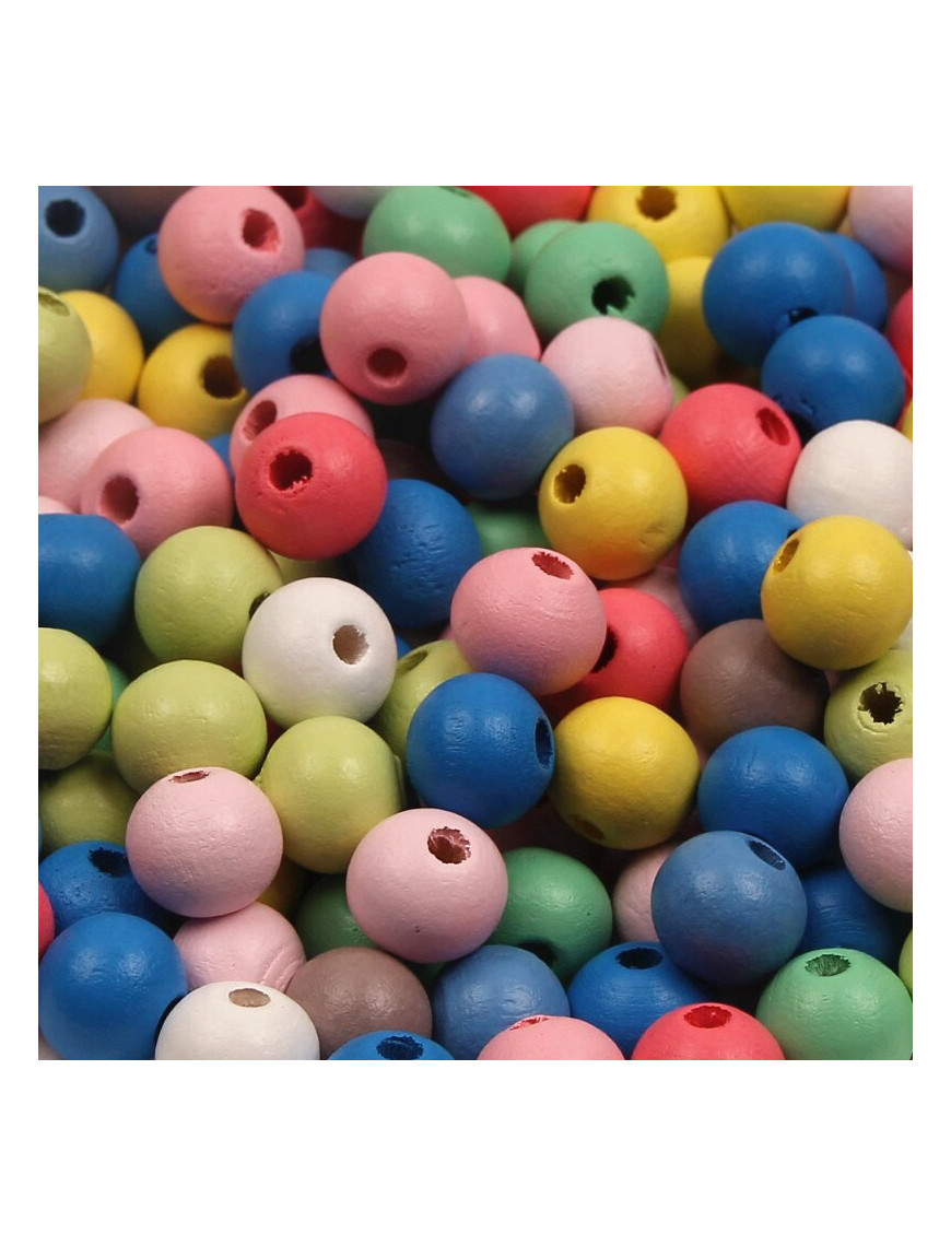 Lot De 50 Boutons En Bois 4 Trous Pour Scrapbooking Ou Couture - Diamètre 9mm - Assortiment De Couleurs