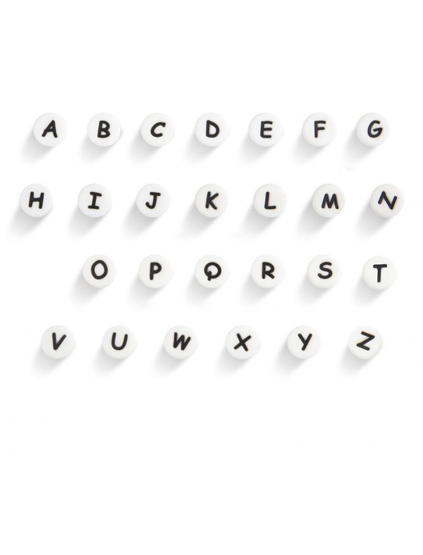 500 Perles Acrylique Lettres Alphabet Transparentes 7mm - Assortiment, Plat Rond, Neuf