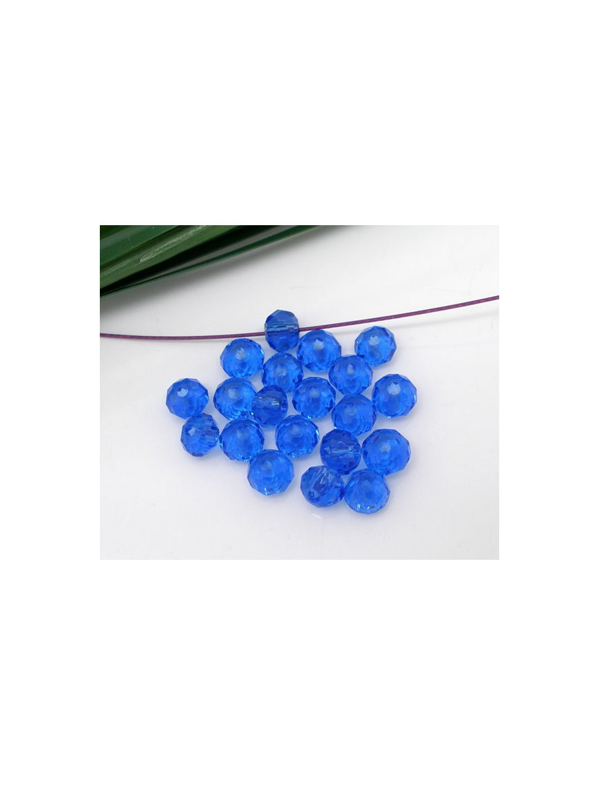 Lot De 300 Perles En Verre Ancien Bleu - Format 9x5 Mm - Pour Création Bijoux DIY