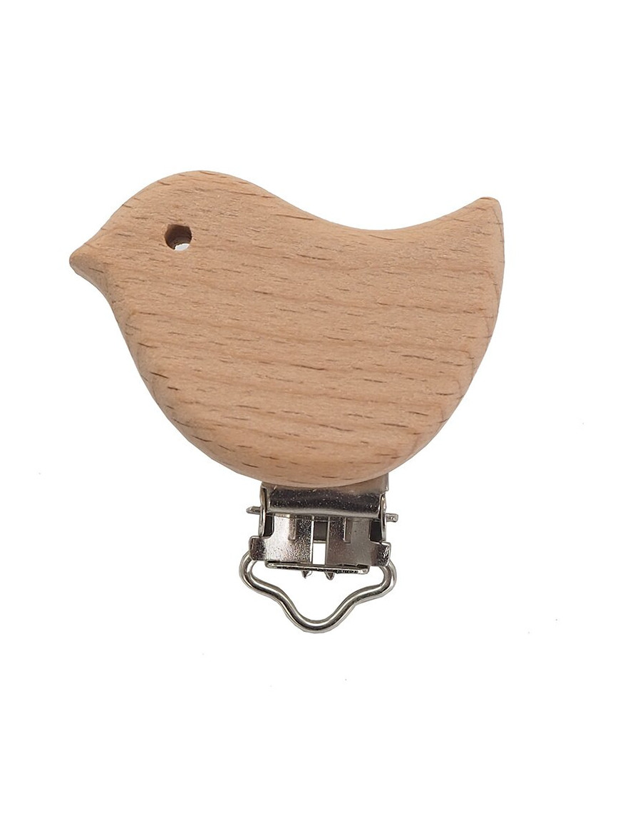 8 Attaches Tétine En Bois - Pinces à Vêtements Pour Sucette Bébé - 4 Couleurs - Forme Ronde Sans Angles - 9