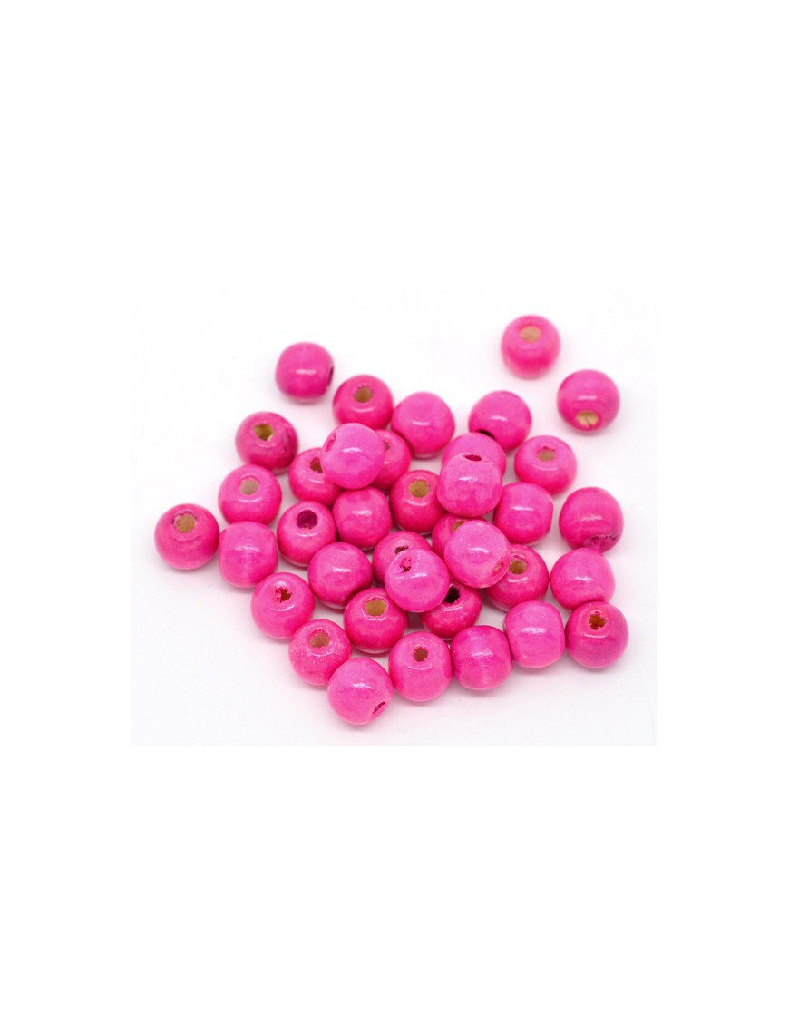 10 Perles En Silicone 10mm - Couleur Fuchsia - Marque SAVMER - Neuf